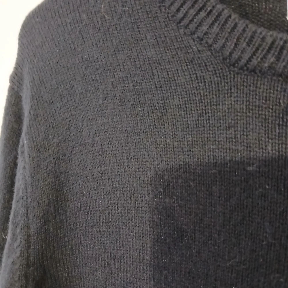 Amazon Essentials Cotton Nylon Wool Blend Mens Black Sweater size Small